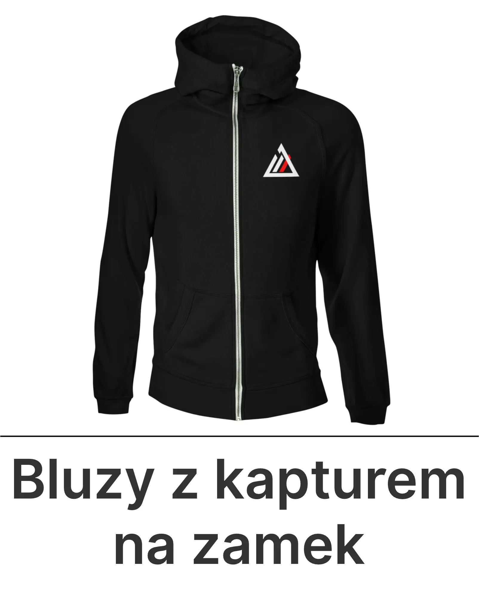 Bluza z logo firmy z kapturem zapinana